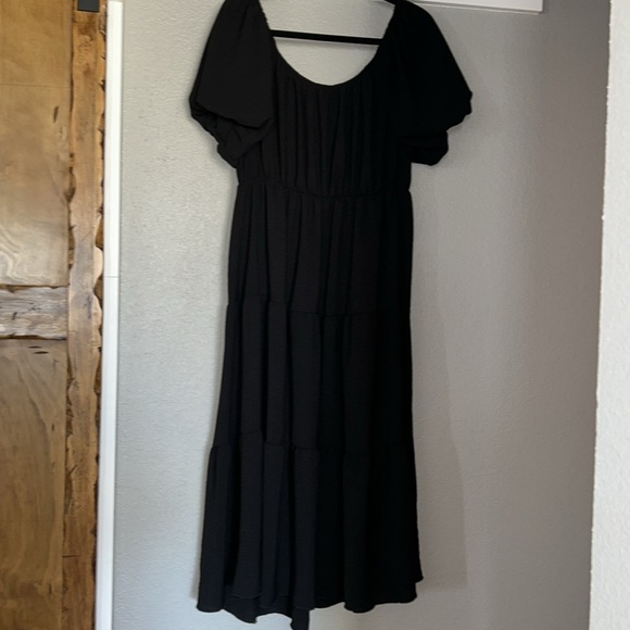 🌟Moving Sale! Black See You Monday sz XL dress with balloon sleeves - Picture 4 of 5